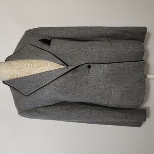 Career CG Guild Blazer Wool Blend Grey Lined Pockets Women Size M Office Busines